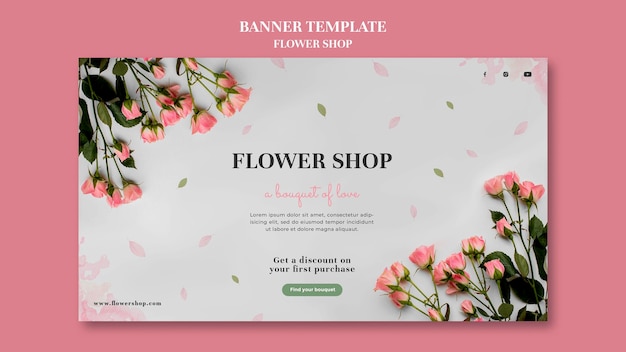 Modello di banner per negozio di fiori