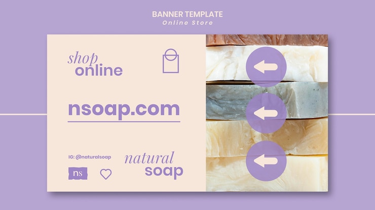 PSD gratuito modello di banner per negozio di sapone fatto a mano