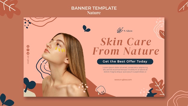 Modello di banner per prodotti per la cura della pelle naturale