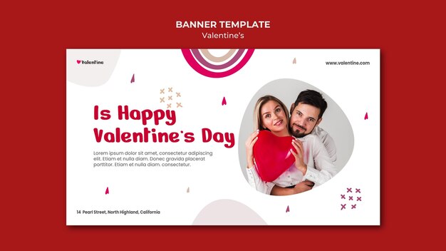 Modello di banner per San Valentino con coppia