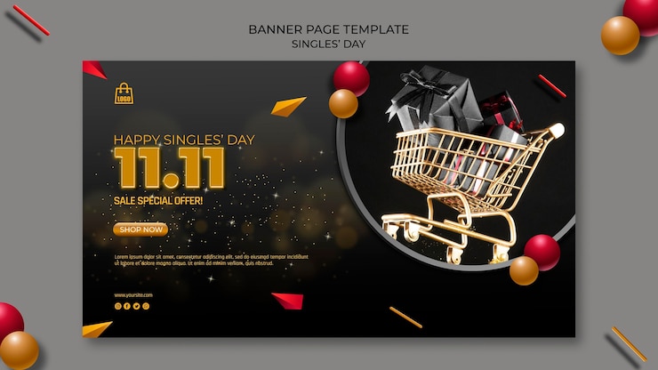 PSD gratuito modello di banner per single day