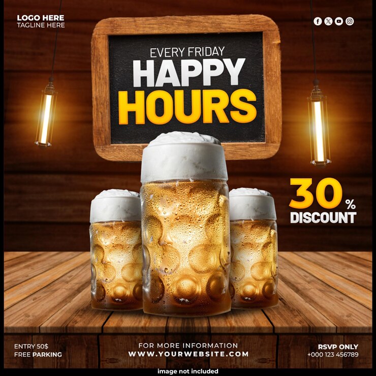PSD gratuito modello di banner per social media per la festa della birra