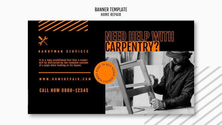 PSD gratuito modello di banner per società di riparazioni domestiche
