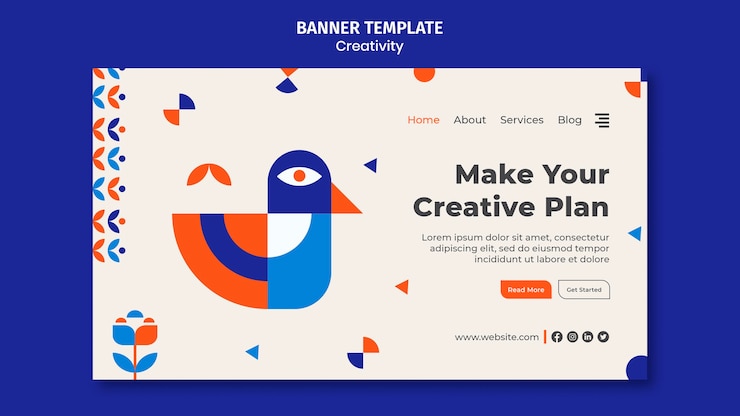 PSD gratuito modello di banner piano creativo