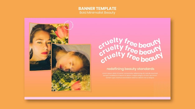 Modello di banner prodotti di bellezza biologici