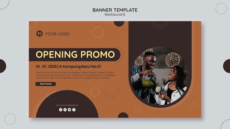 PSD gratuito modello di banner pubblicitario del ristorante