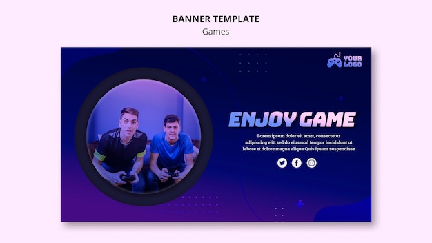 Modello di banner pubblicitario spot di gioco