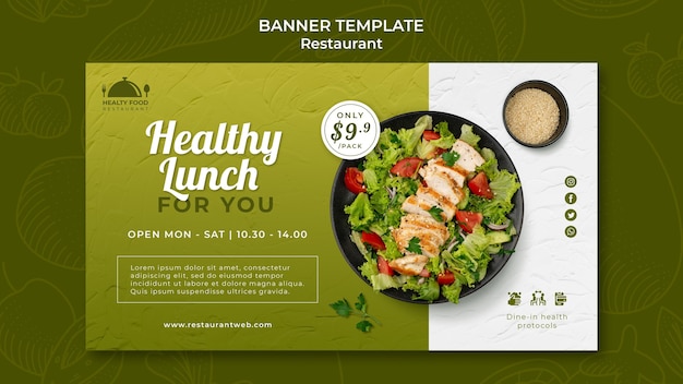 Modello di banner ristorante cibo sano