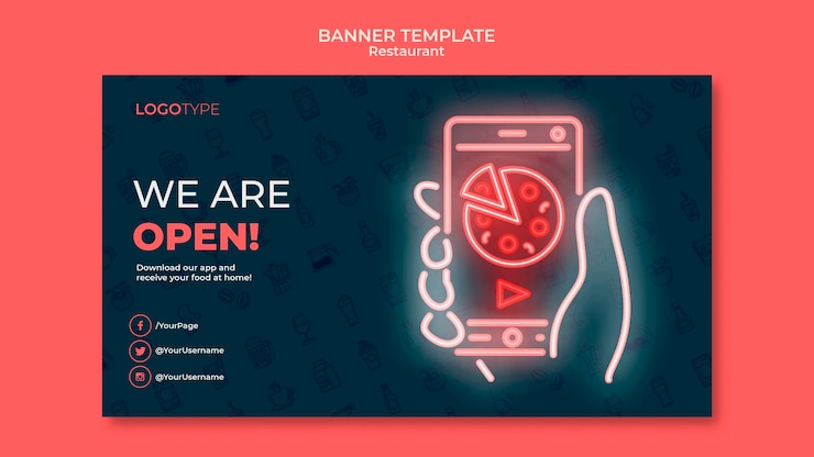 PSD gratuito modello di banner ristorante consegna