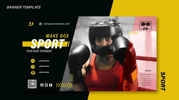 Modello di banner sportivo con foto