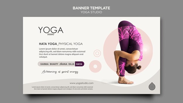 Modello di banner studio yoga