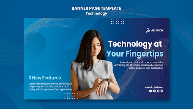 Modello di banner tecnologico