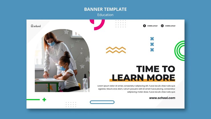 PSD gratuito modello di banner tempo di apprendimento