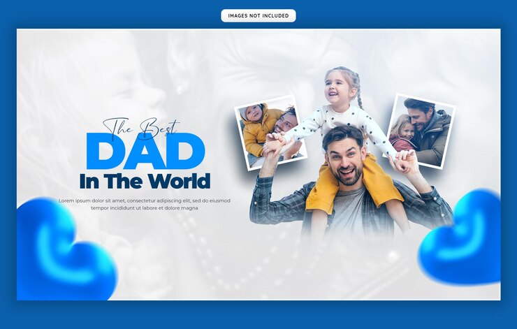 PSD gratuito modello di banner web per la festa del papà felice