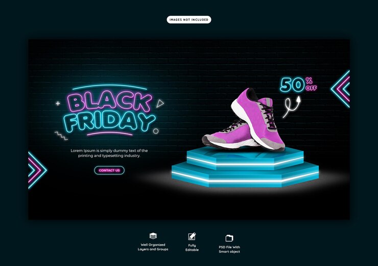 PSD gratuito modello di banner web super vendita del black friday