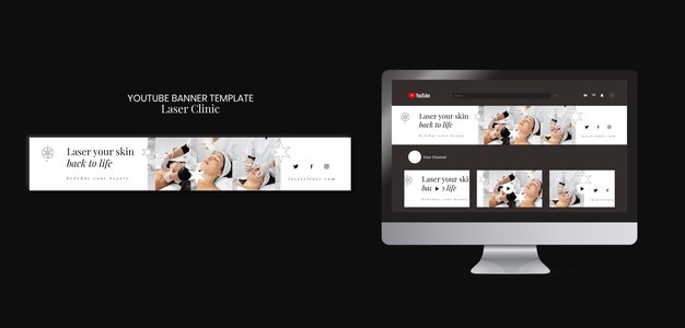 Modello di banner youtube della clinica laser