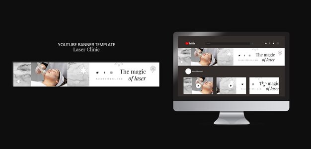 Modello di banner youtube della clinica laser