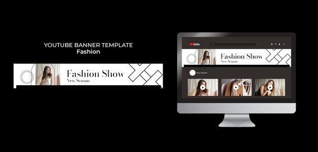 Modello di banner youtube di moda e stile