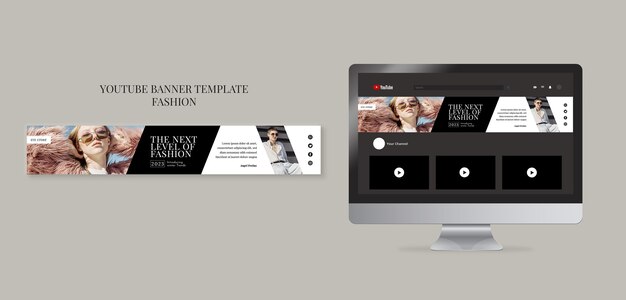 Modello di banner youtube di tendenze della moda