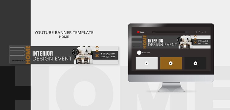 PSD gratuito modello di banner youtube home minimalista