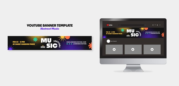 Modello di banner youtube per spettacoli musicali