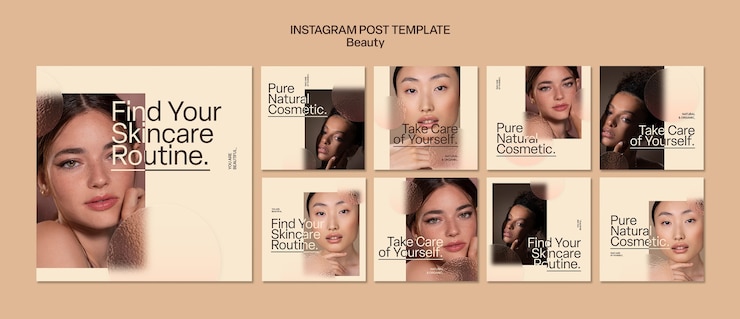 PSD gratuito modello di bellezza e benessere design piatto