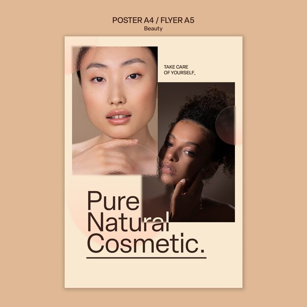 Modello di bellezza e benessere design piatto