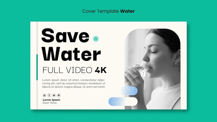 PSD gratuito modello di beneficenza acqua design piatto