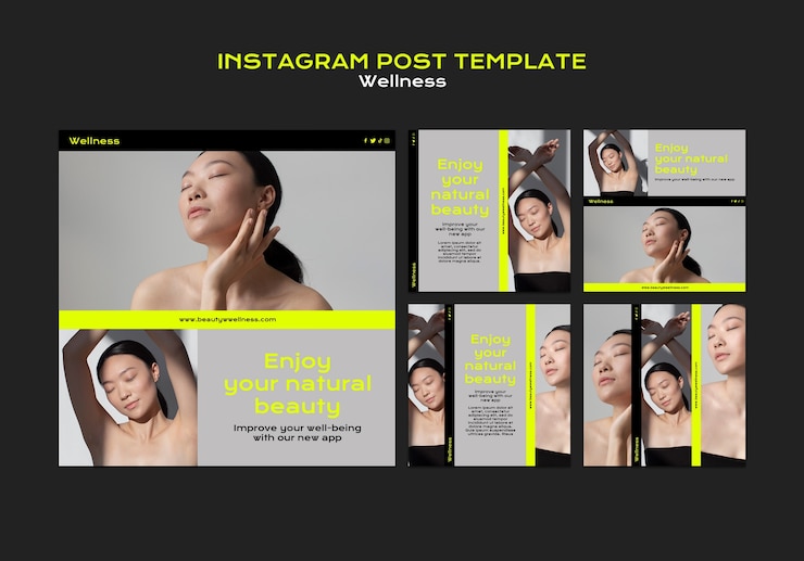 PSD gratuito modello di benessere dal design piatto