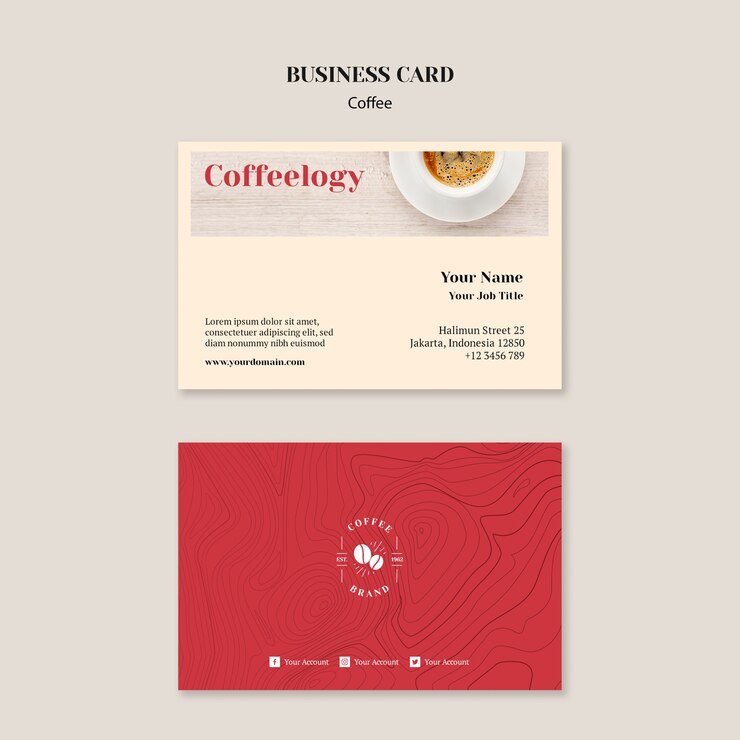 PSD gratuito modello di biglietto da visita creativo caffetteria