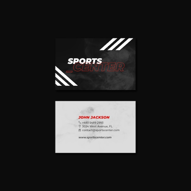 Modello di biglietto da visita orizzontale per palestra e sport
