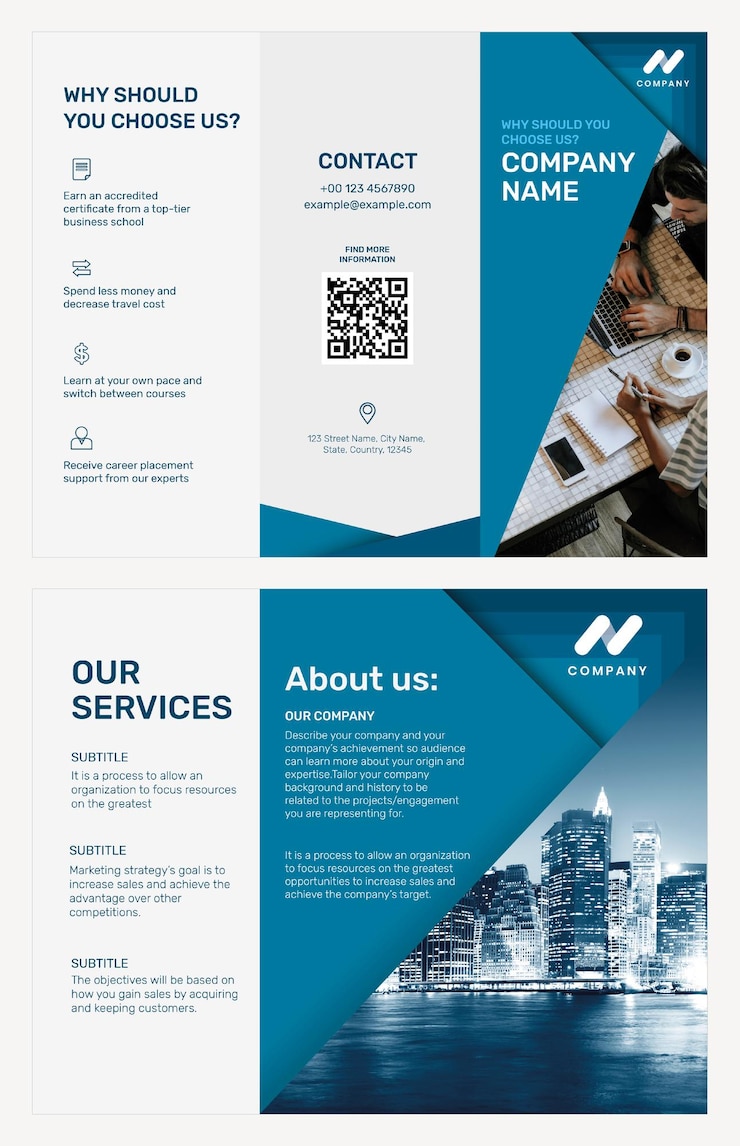PSD gratuito modello di brochure aziendale psd per una società di marketing