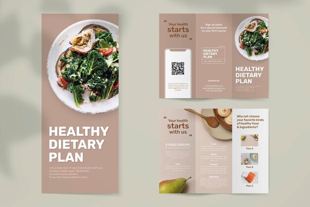 Modello di brochure del programma dietetico psd