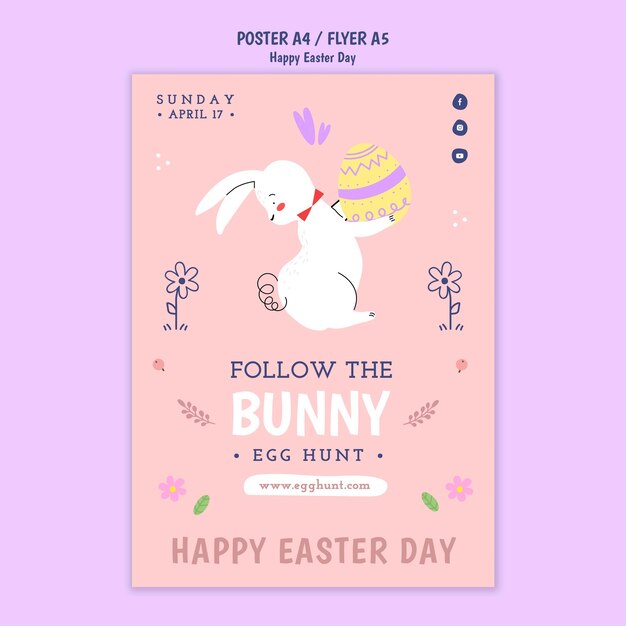 Modello di buona pasqua di design piatto