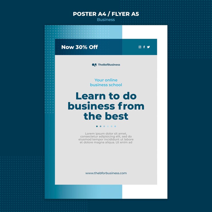 PSD gratuito modello di business design piatto