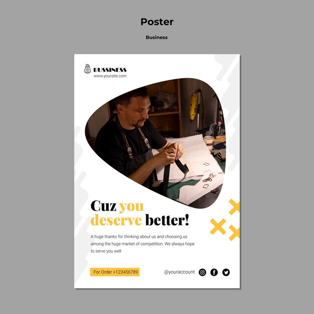 Modello di business poster design piatto