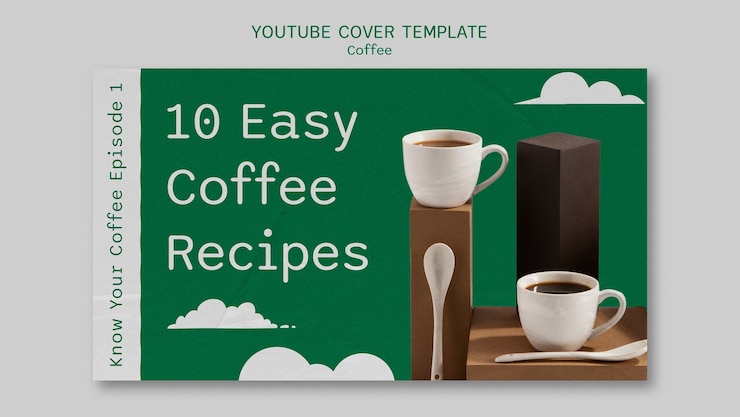 PSD gratuito modello di caffè design piatto