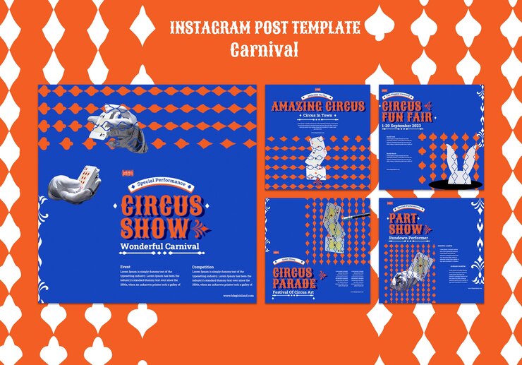 PSD gratuito modello di carnevale design piatto