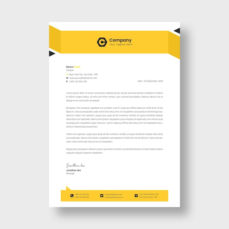 PSD gratuito modello di carta intestata per le imprese moderne