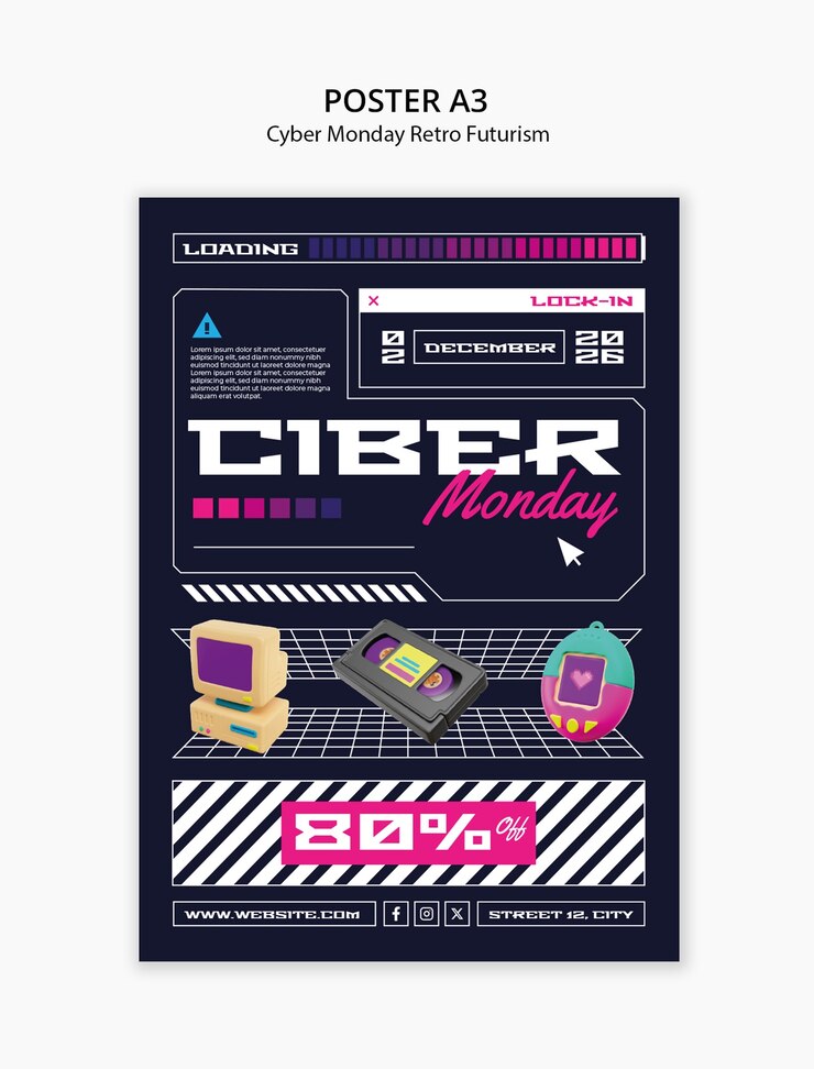 PSD gratuito modello di celebrazione del cyber monday