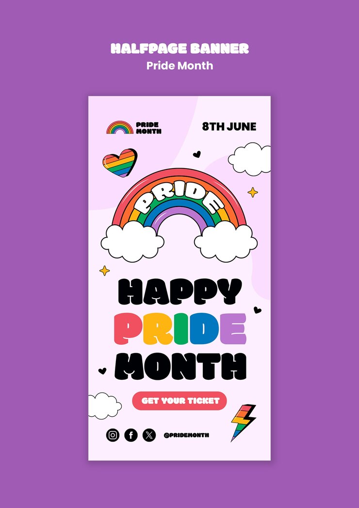PSD gratuito modello di celebrazione del mese dell'orgoglio