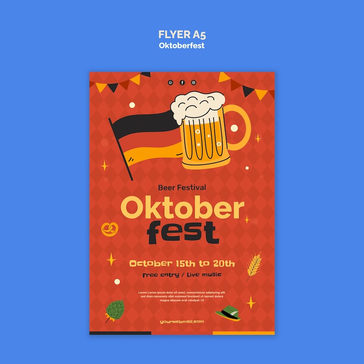 PSD gratuito modello di celebrazione dell'oktoberfest