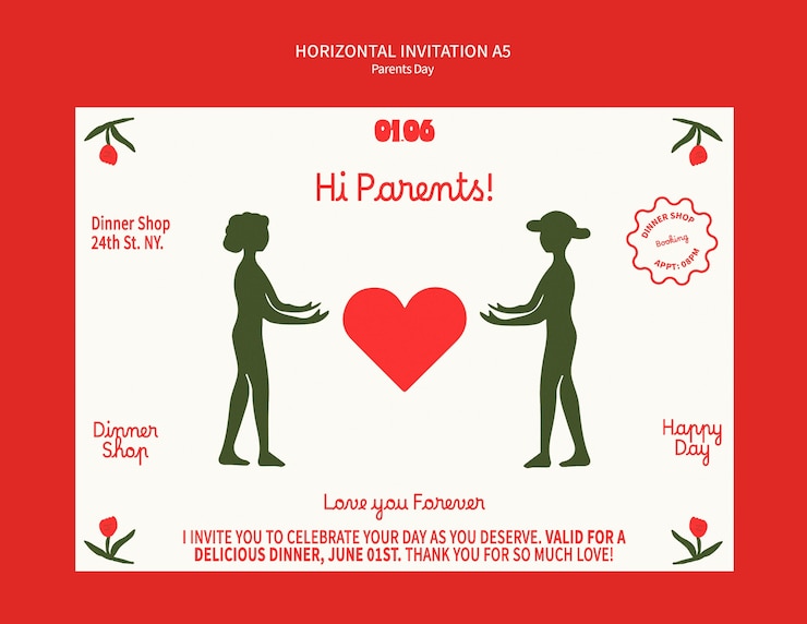 PSD gratuito modello di celebrazione della festa dei genitori