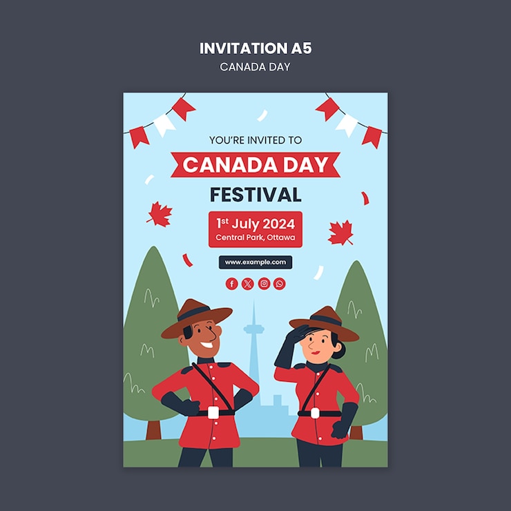 PSD gratuito modello di celebrazione della giornata del canada