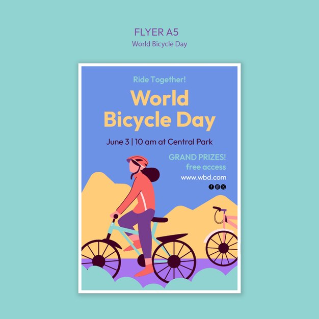 Modello di celebrazione della Giornata Mondiale della Bicicletta