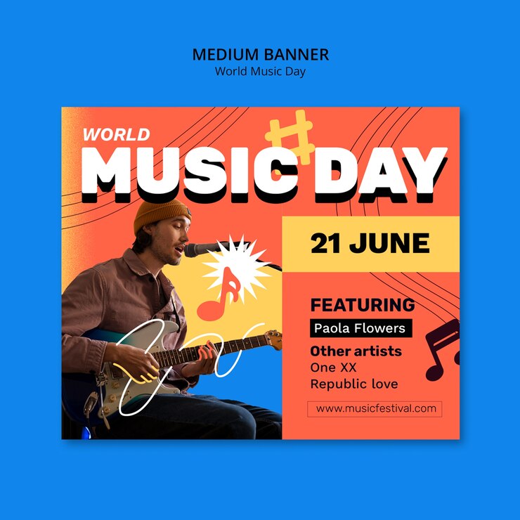 PSD gratuito modello di celebrazione di un festival musicale