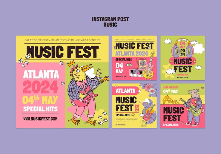 PSD gratuito modello di celebrazione di un festival musicale