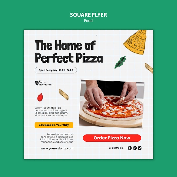 PSD gratuito modello di cibo dal design piatto