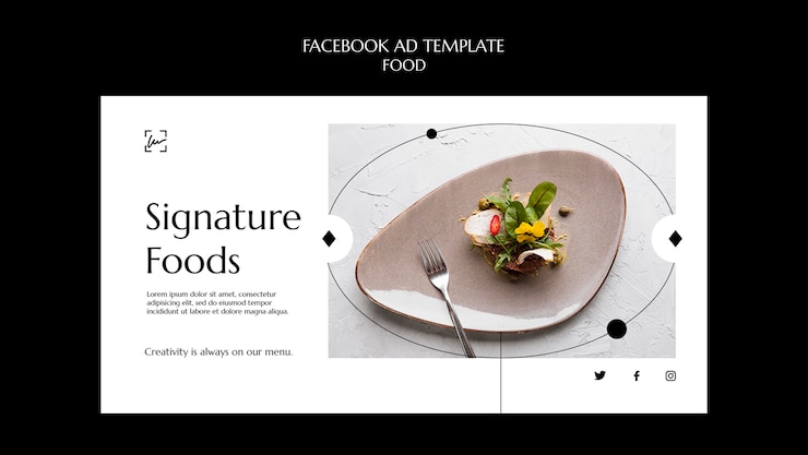 PSD gratuito modello di cibo dal design piatto