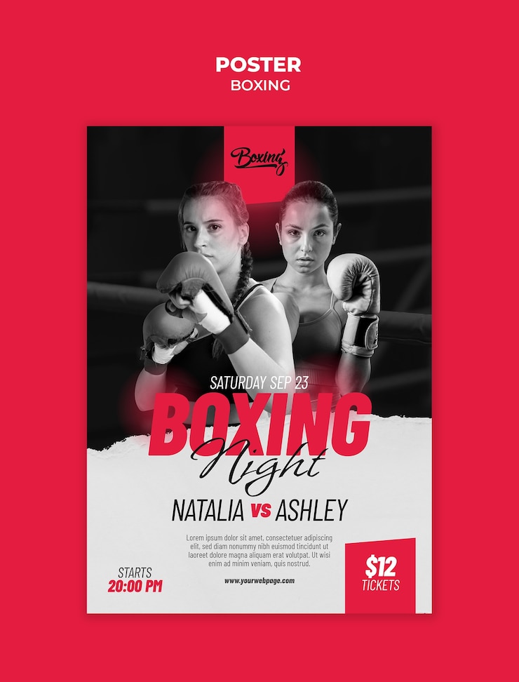 PSD gratuito modello di club di boxe